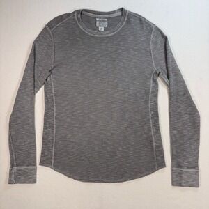 Lucky Brand Lived in Thermal Shirt Men's M Gray 100% Cotton Crew Neck Rugged
